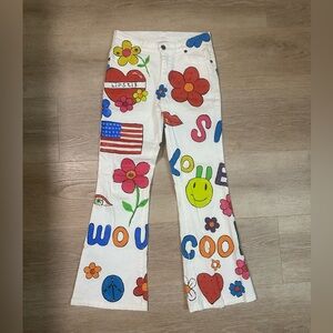 Lipstick Brand Girls Painted Denim Pants
